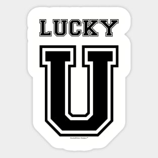 Lucky U University College (Black) Sticker